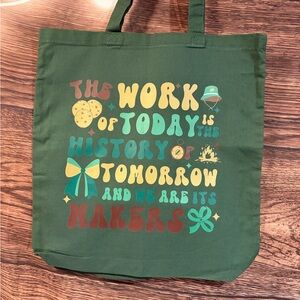 Green Canvas Tote Bag